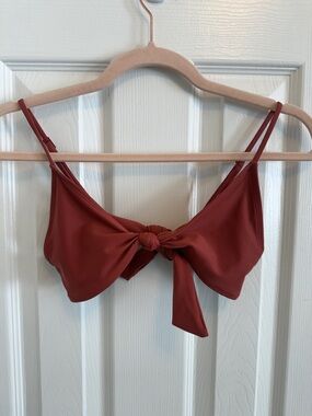 Aerie Knotted Triangle Bikini Top in Rust Sz M